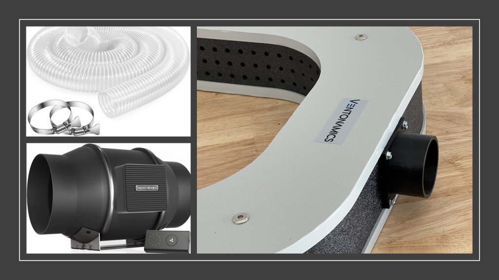 Connection of capture hood to an external fan with flexible duct